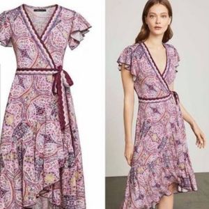 NWT $348 BCBG MAXAZRIA Wrap Handkerchief Dress Col
